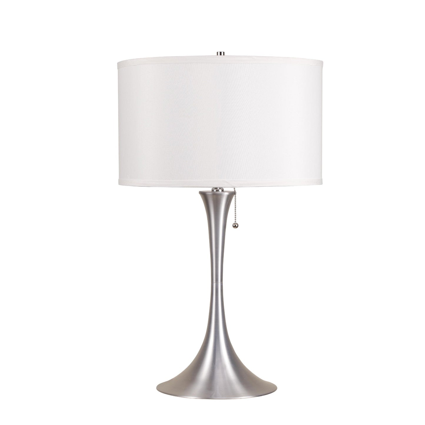 HomeRoots Minimalist Metal Table Lamp in Silver Finish