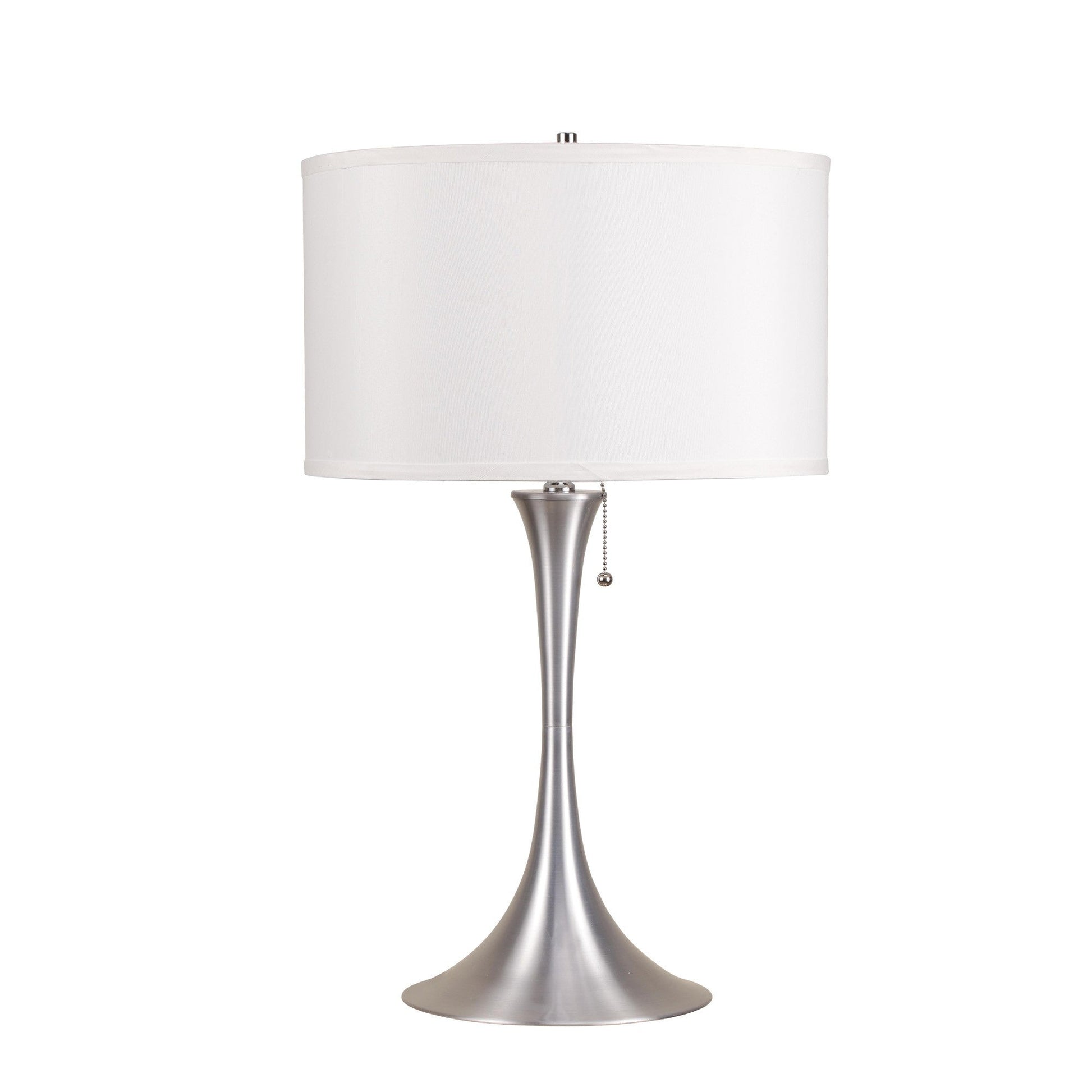 HomeRoots Minimalist Metal Table Lamp in Silver Finish