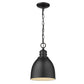 HomeRoots Minimalist Pendant Hanging Light With Black Metal Finish