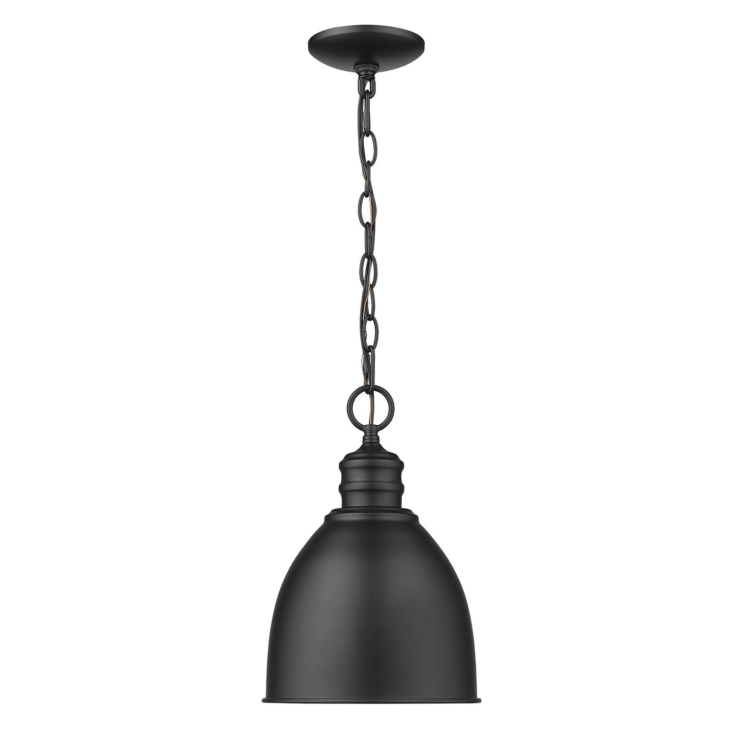 HomeRoots Minimalist Pendant Hanging Light With Black Metal Finish