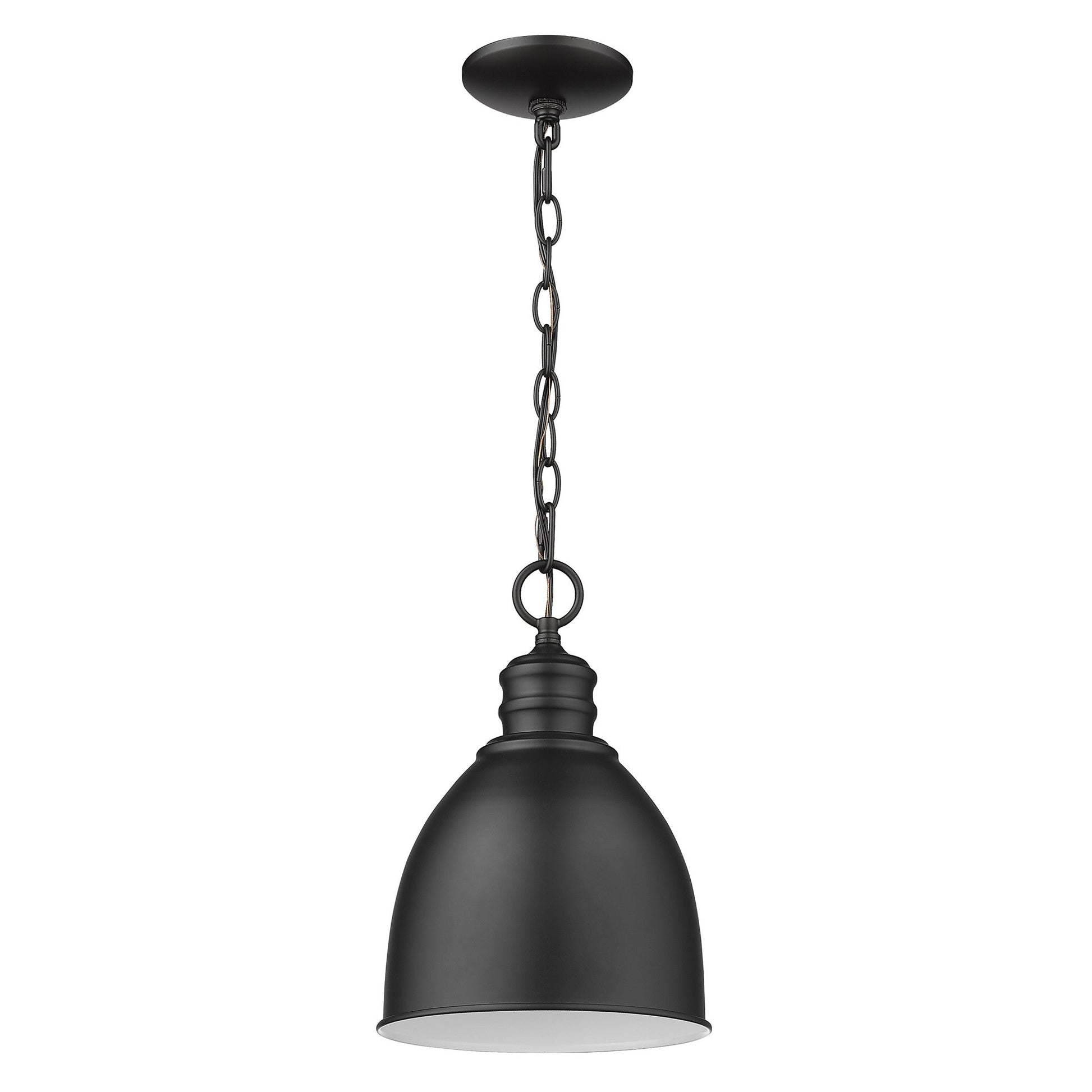 HomeRoots Minimalist Pendant Hanging Light With Black Metal Finish