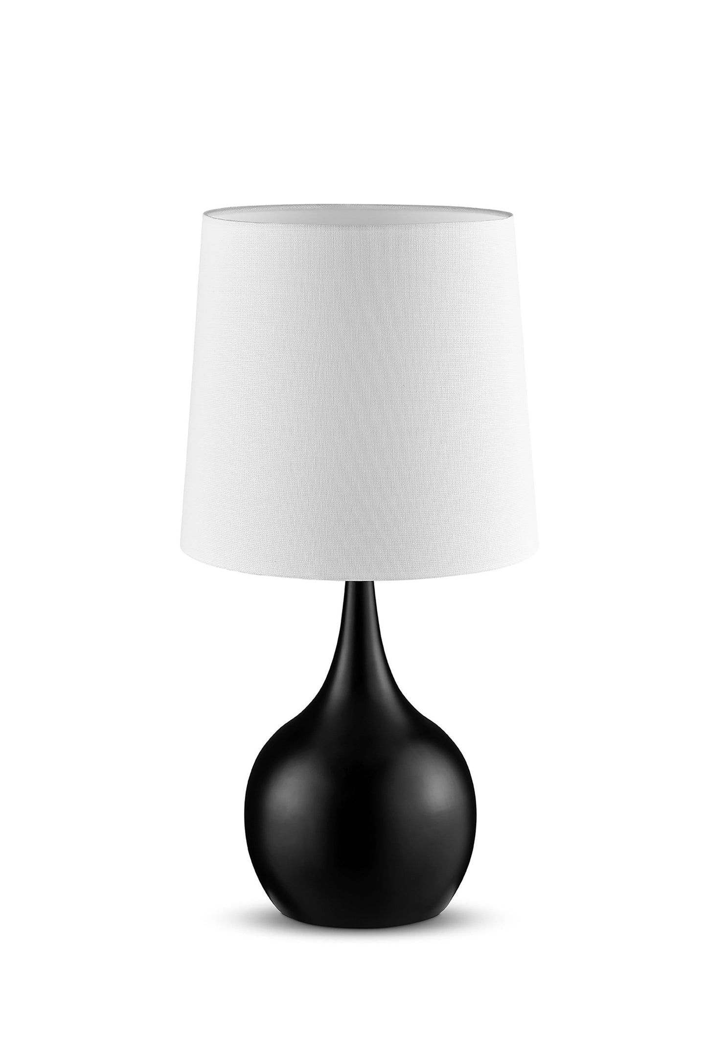 HomeRoots Minimalist Table Lamp With White Empire Shade and Black Finish