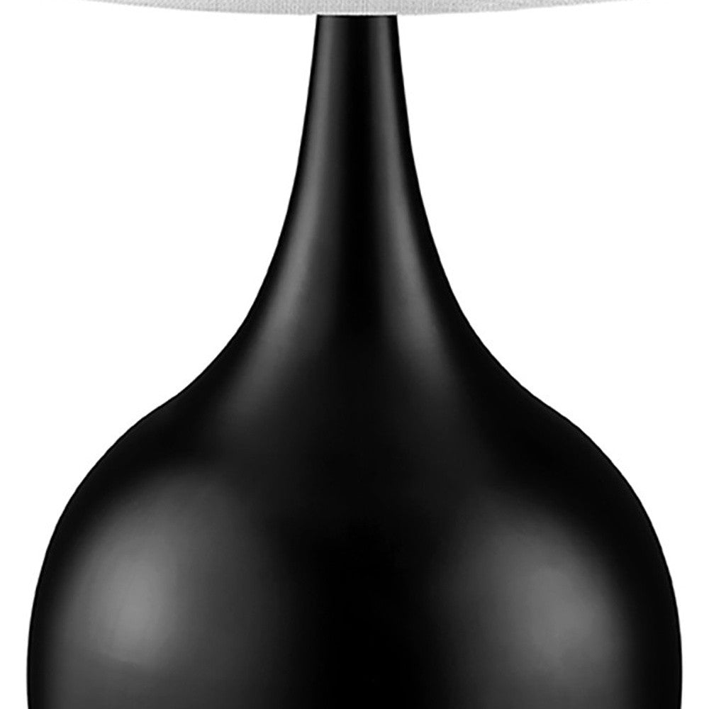 HomeRoots Minimalist Table Lamp With White Empire Shade and Black Finish