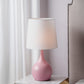 HomeRoots Minimalist Table Lamp With White Empire Shade and Light Pink Finish