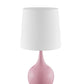 HomeRoots Minimalist Table Lamp With White Empire Shade and Light Pink Finish