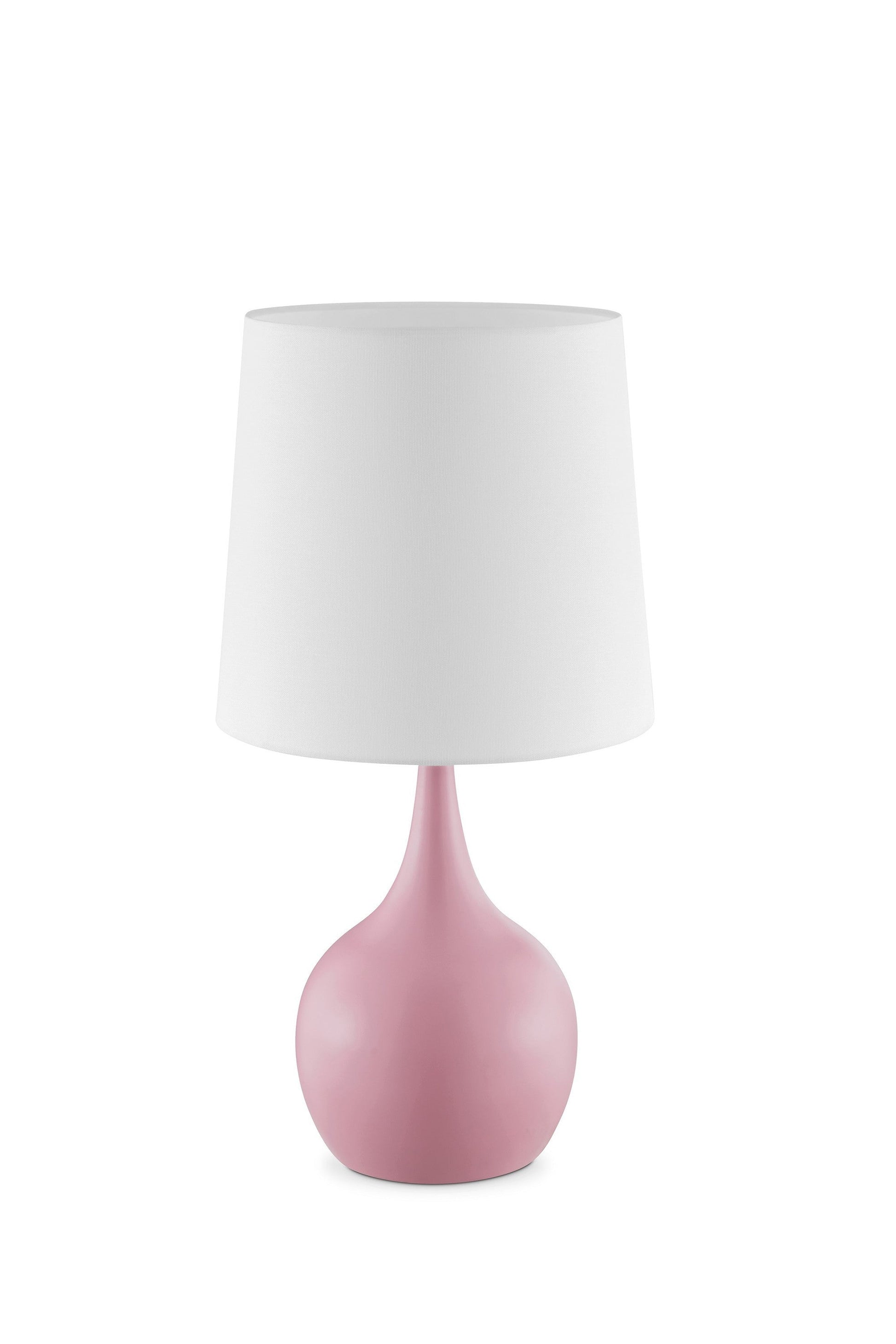 HomeRoots Minimalist Table Lamp With White Empire Shade and Light Pink Finish