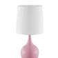 HomeRoots Minimalist Table Lamp With White Empire Shade and Light Pink Finish