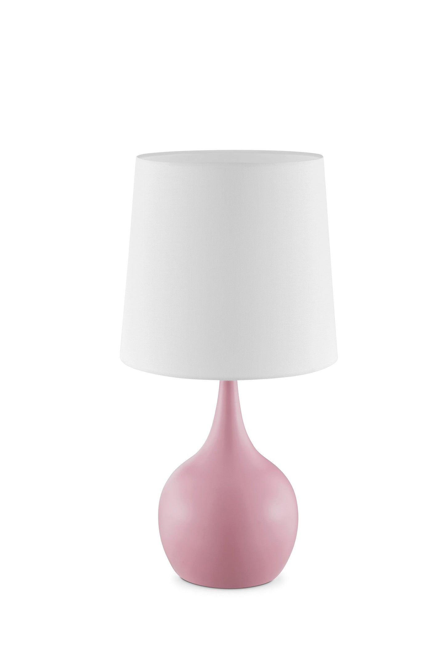 HomeRoots Minimalist Table Lamp With White Empire Shade and Light Pink Finish