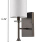 HomeRoots Minimalist Wall Sconce With Fabric Shade in Bronze Finish