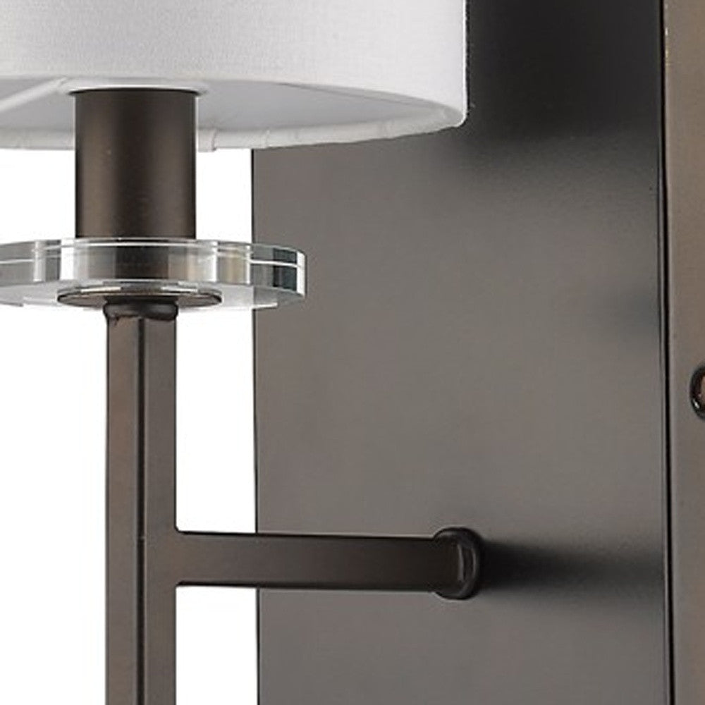 HomeRoots Minimalist Wall Sconce With Fabric Shade in Bronze Finish