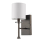 HomeRoots Minimalist Wall Sconce With Fabric Shade in Bronze Finish