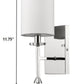 HomeRoots Minimalist Wall Sconce With Fabric Shade in Silver Finish