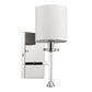 HomeRoots Minimalist Wall Sconce With Fabric Shade in Silver Finish