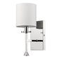 HomeRoots Minimalist Wall Sconce With Fabric Shade in Silver Finish