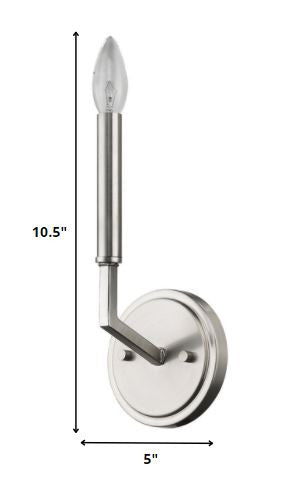 HomeRoots Minimalist Wall Sconce in Silver Finish