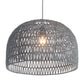 HomeRoots Misty Woven Ceiling Lamp in Gray Finish