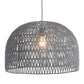 HomeRoots Misty Woven Ceiling Lamp in Gray Finish