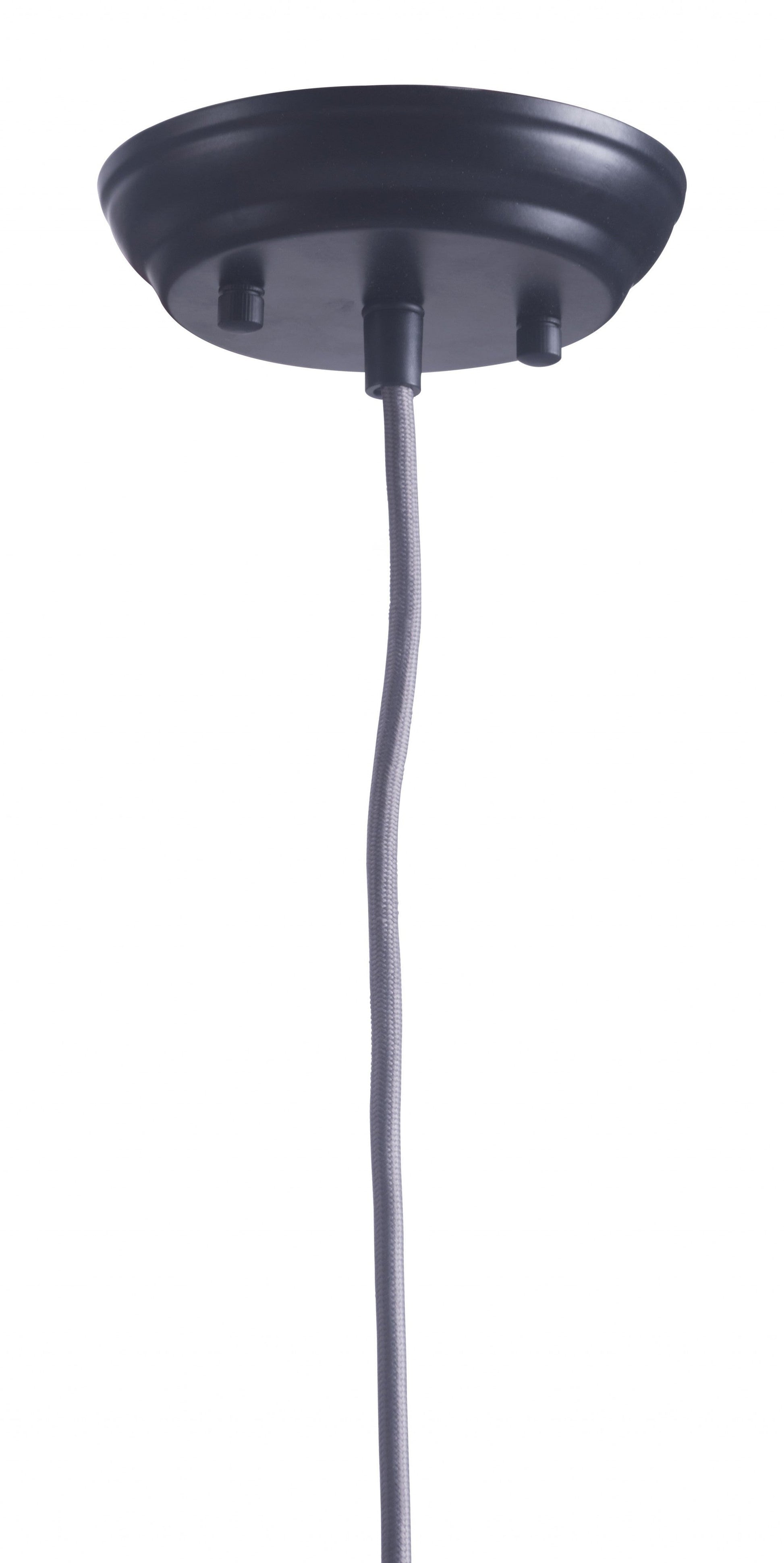 HomeRoots Misty Woven Ceiling Lamp in Gray Finish