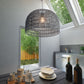 HomeRoots Misty Woven Ceiling Lamp in Gray Finish