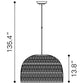 HomeRoots Misty Woven Ceiling Lamp in Gray Finish