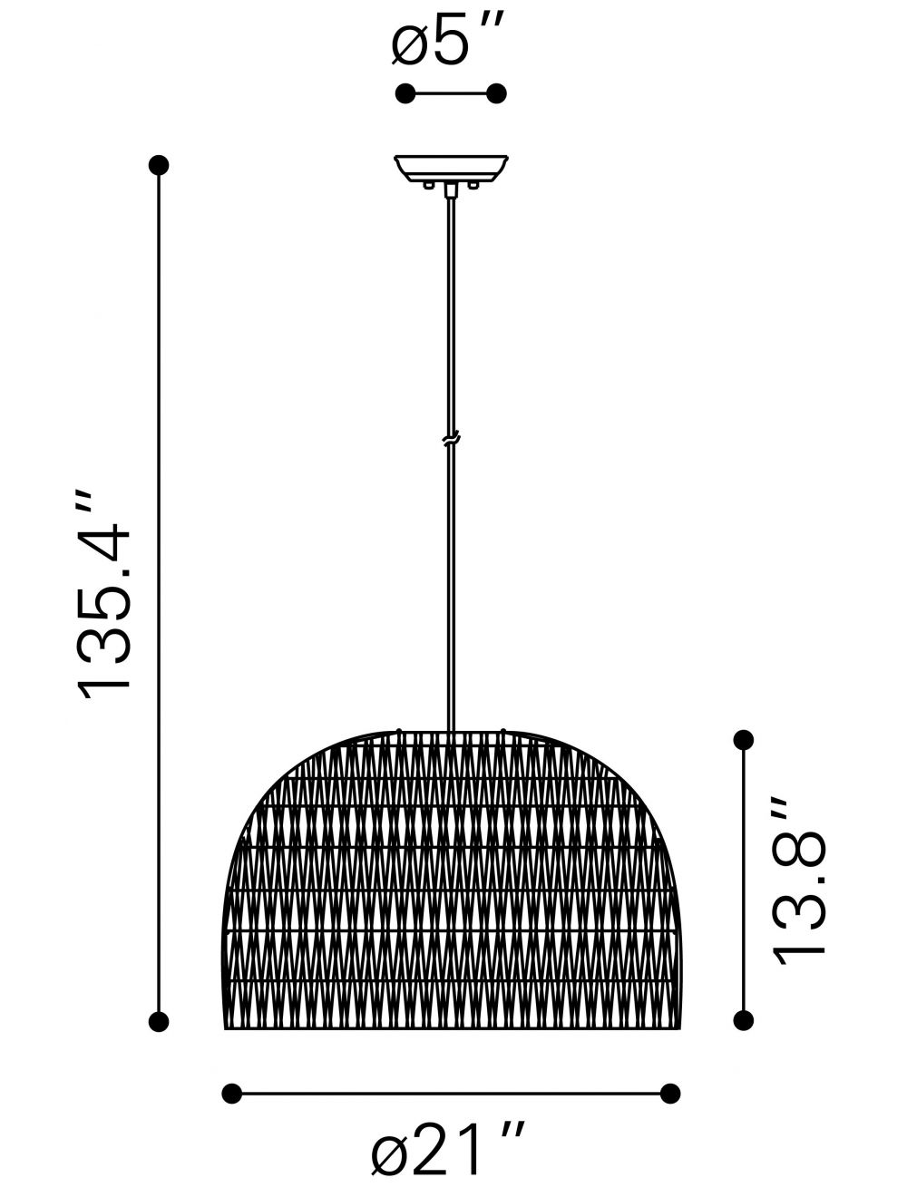 HomeRoots Misty Woven Ceiling Lamp in Gray Finish