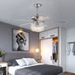 HomeRoots Mod Chandelier Ceiling Fan With Silver And Faux Crystal Finish