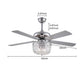 HomeRoots Mod Chandelier Ceiling Fan With Silver And Faux Crystal Finish