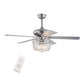 HomeRoots Mod Chandelier Ceiling Fan With Silver And Faux Crystal Finish