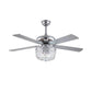 HomeRoots Mod Chandelier Ceiling Fan With Silver And Faux Crystal Finish