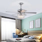HomeRoots Mod Chandelier Ceiling Fan With Silver And Faux Crystal Finish