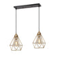 HomeRoots Mod Gold Geo Diamond Cage Pendant Light