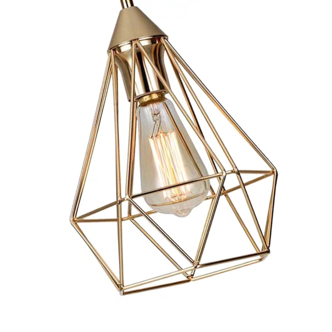 HomeRoots Mod Gold Geo Diamond Cage Pendant Light