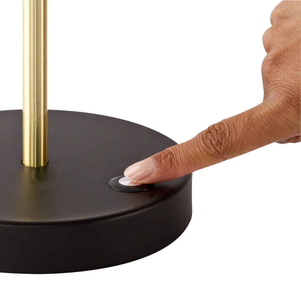 HomeRoots Mod LED Adjustable Desk Lamp With Matte Black and Gold Finish