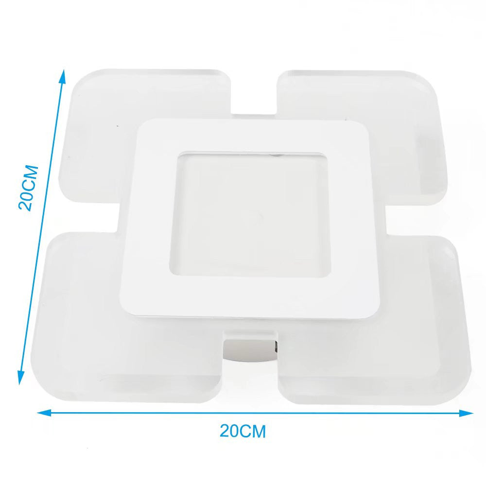 HomeRoots Modern Acrylic LED Square Ceiling Light With White Finish