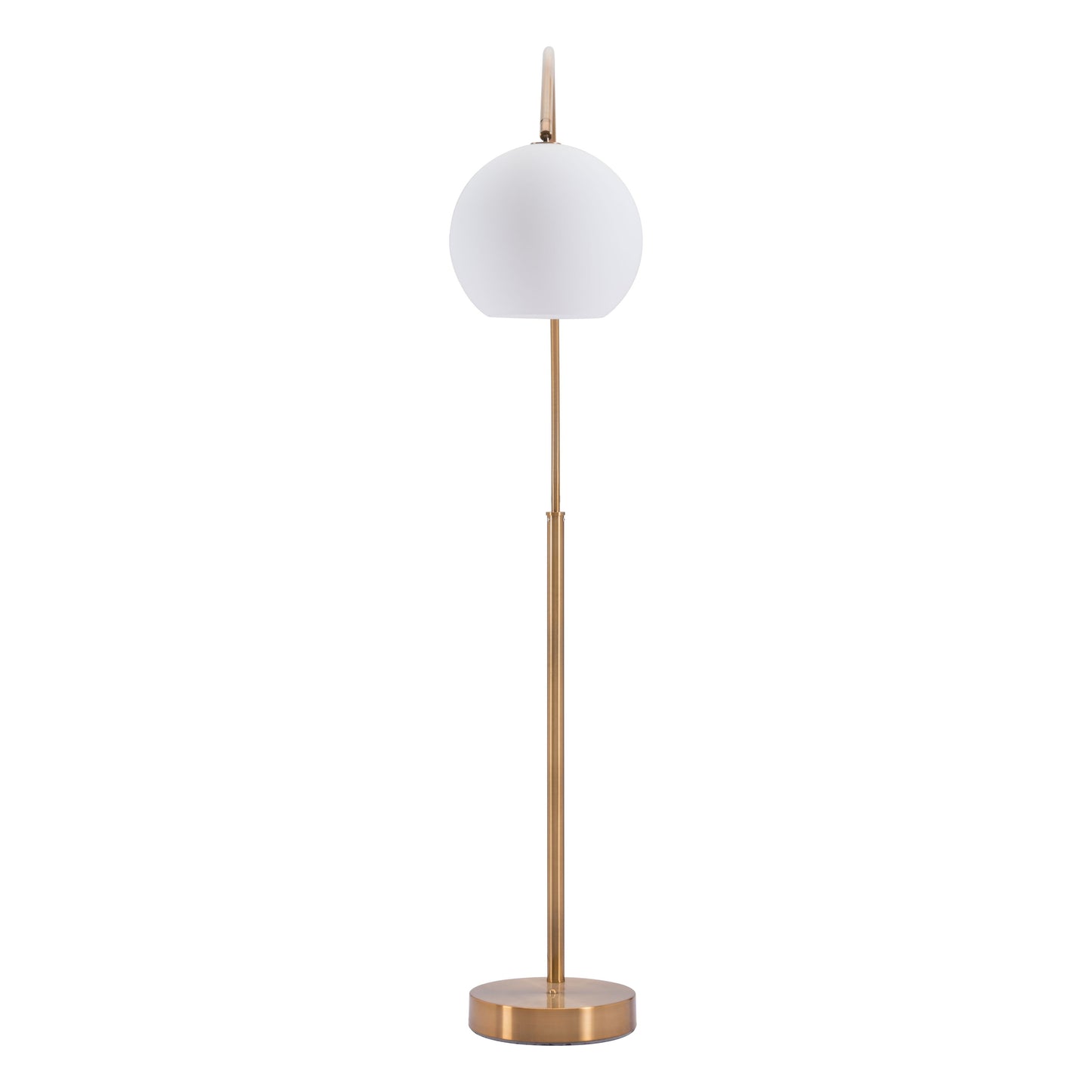 HomeRoots Modern Arc Floor Lamp In Brushed Brass Finish
