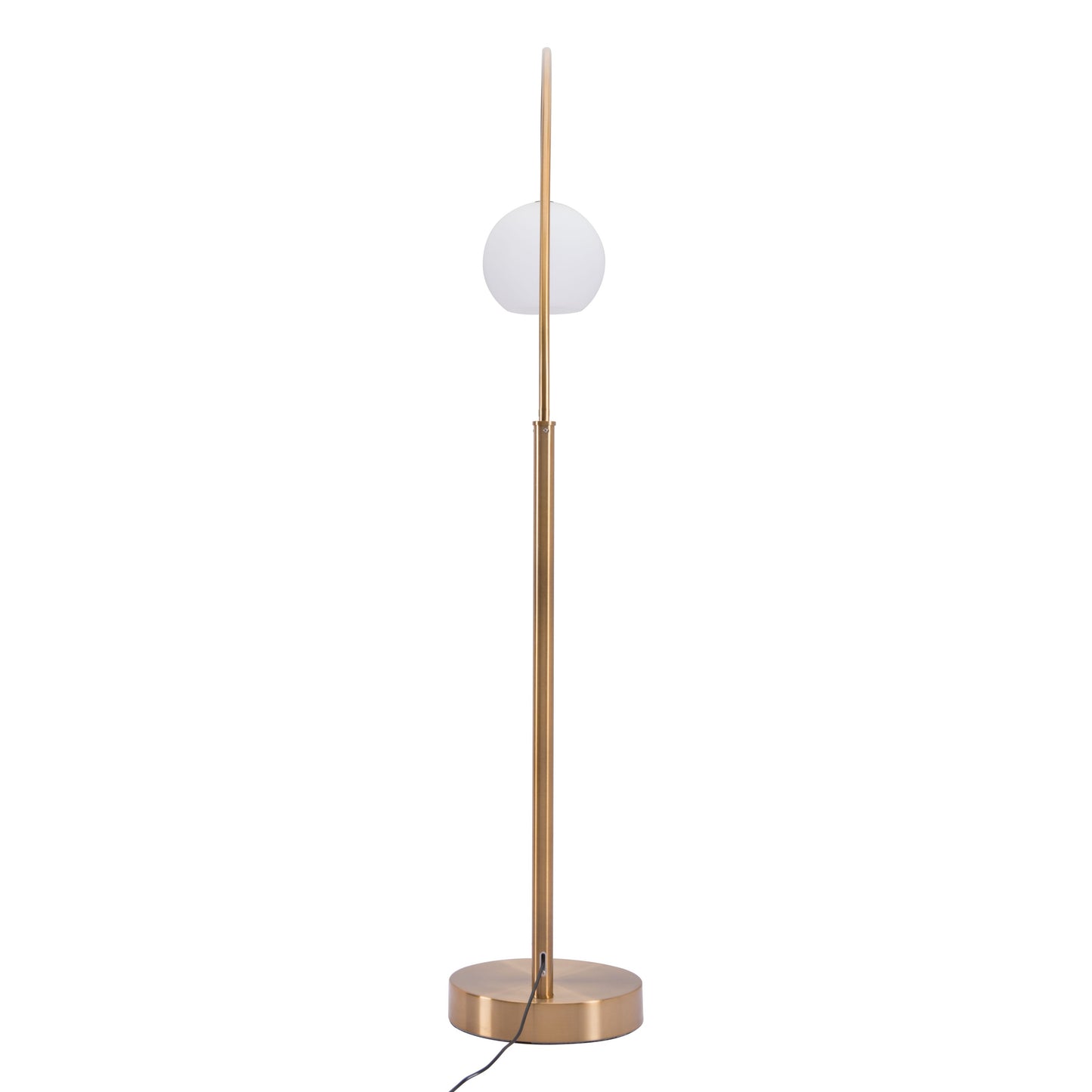 HomeRoots Modern Arc Floor Lamp In Brushed Brass Finish
