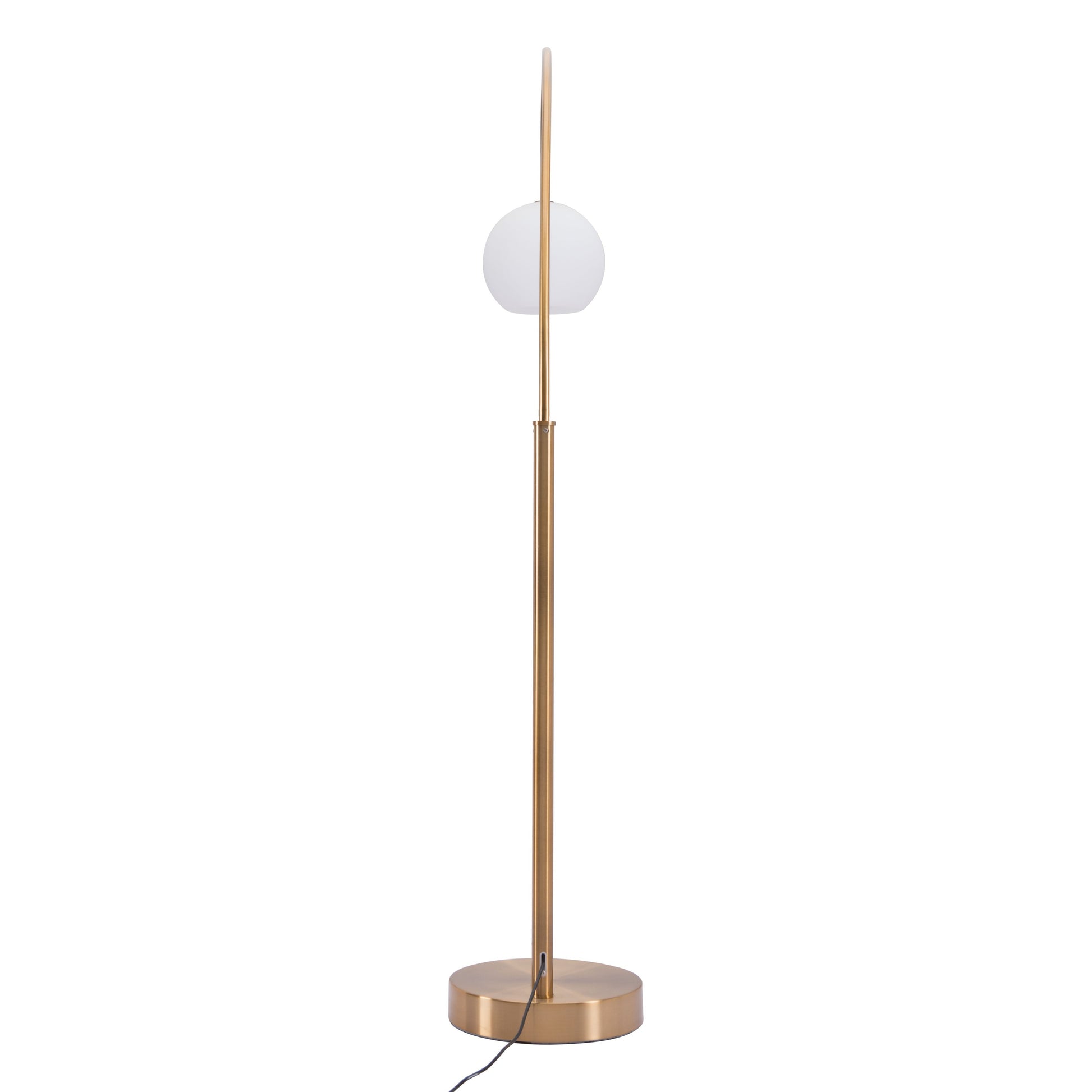 HomeRoots Modern Arc Floor Lamp In Brushed Brass Finish