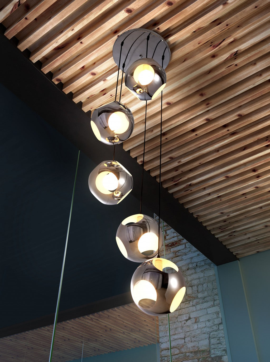 HomeRoots Modern Asteroid Ceiling Lamp in Chrome Finish