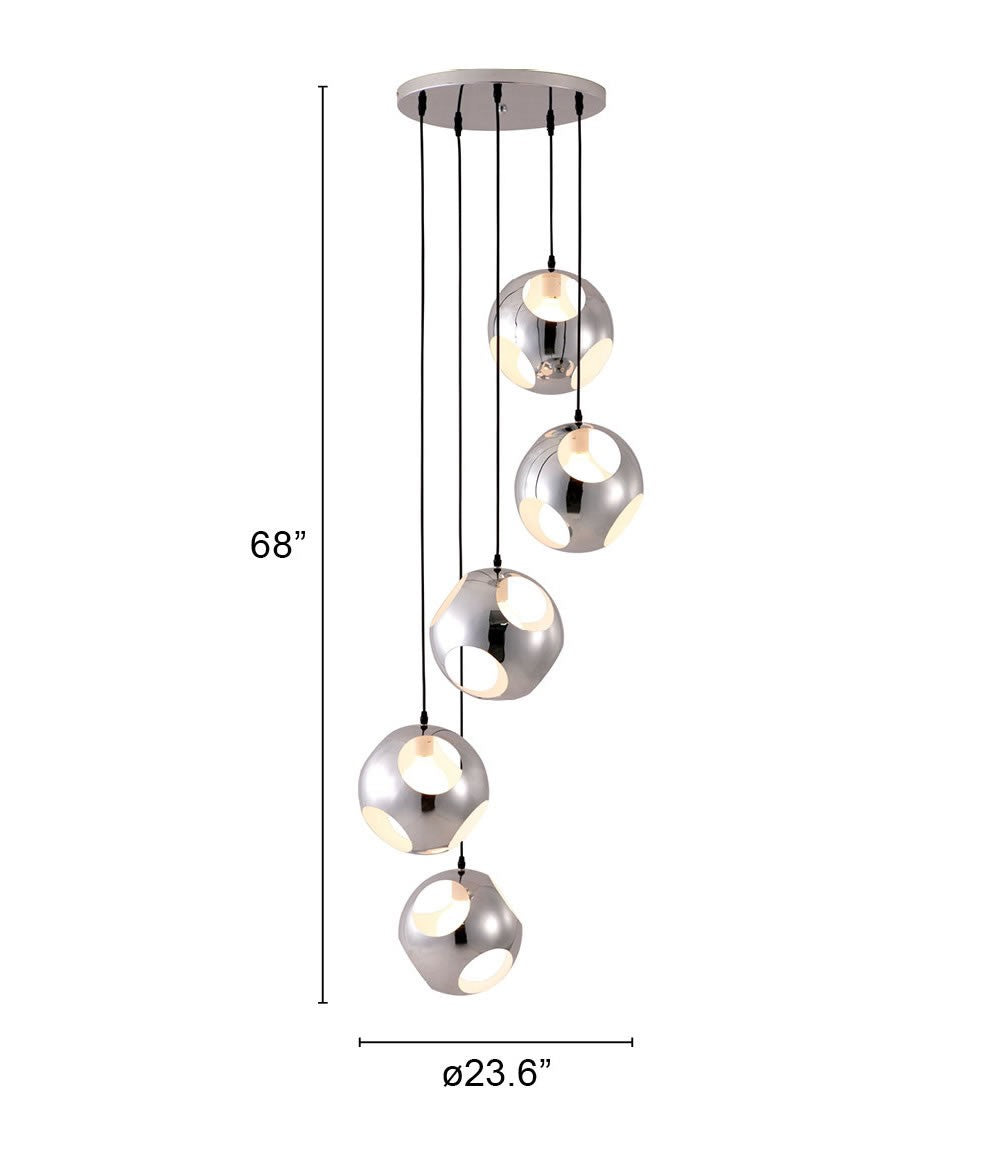 HomeRoots Modern Asteroid Ceiling Lamp in Chrome Finish