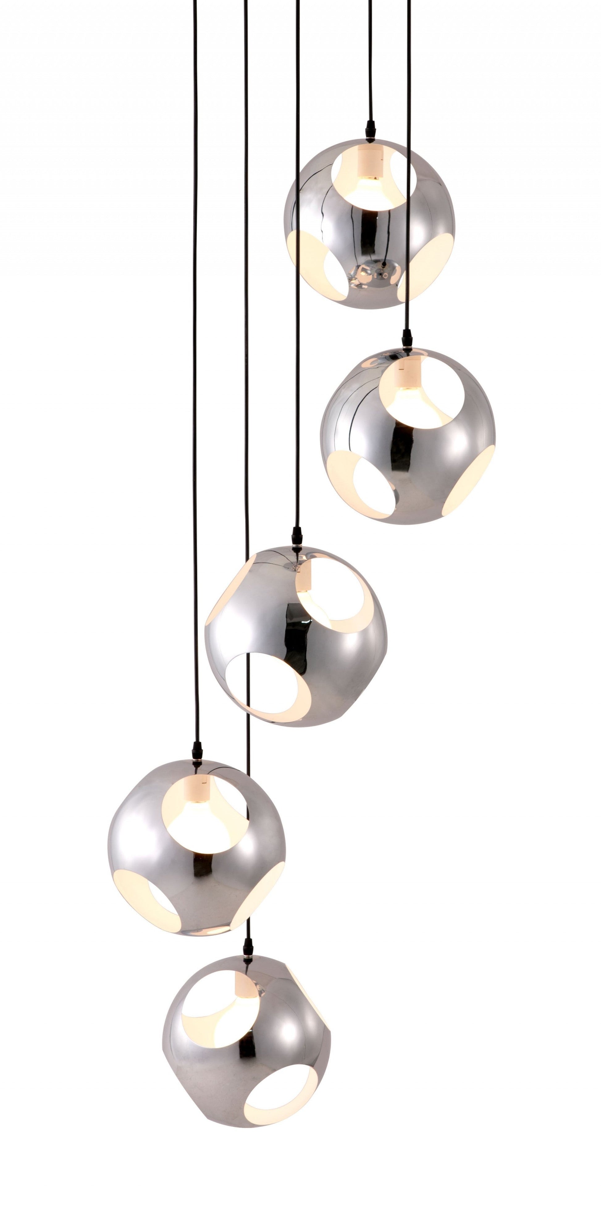 HomeRoots Modern Asteroid Ceiling Lamp in Chrome Finish