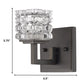 HomeRoots Modern Burnished Dark Bronze Wall Sconce With Cubed Crystal Finish
