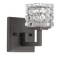 HomeRoots Modern Burnished Dark Bronze Wall Sconce With Cubed Crystal Finish