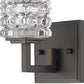 HomeRoots Modern Burnished Dark Bronze Wall Sconce With Cubed Crystal Finish