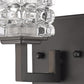 HomeRoots Modern Burnished Dark Bronze Wall Sconce With Cubed Crystal Finish