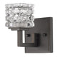HomeRoots Modern Burnished Dark Bronze Wall Sconce With Cubed Crystal Finish