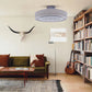 HomeRoots Modern Ceiling Fan and Light With Flower Details in White Finish