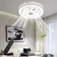 HomeRoots Modern Ceiling Fan and Light With Flower Details in White Finish