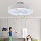 HomeRoots Modern Ceiling Fan and Light With White Finish