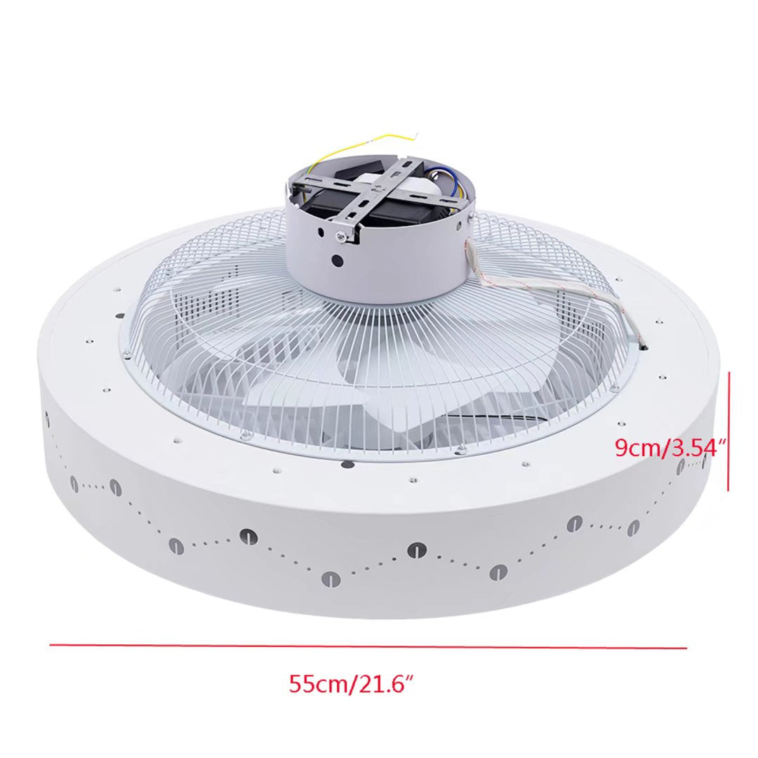 HomeRoots Modern Ceiling Fan and Light With White Finish