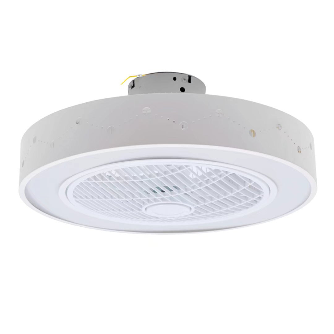 HomeRoots Modern Ceiling Fan and Light With White Finish